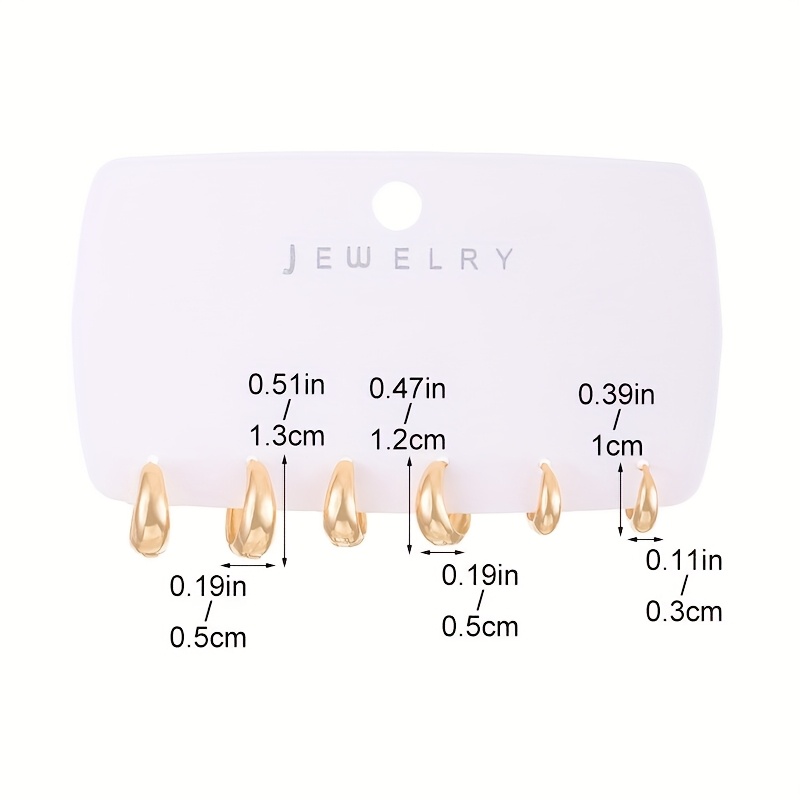 3 Pairs Rock Style Ear Cuffs Unisex Earrings Set